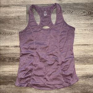 GAIAM Purple Ruched Cut Out Sleeveless Tank Top